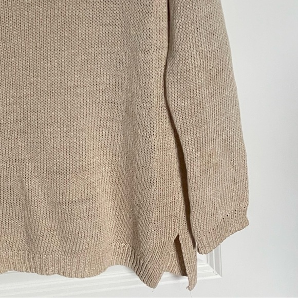 Vince Tan Knit Side Slit Crewneck Sweater - 35935 - Picture 10 of 16